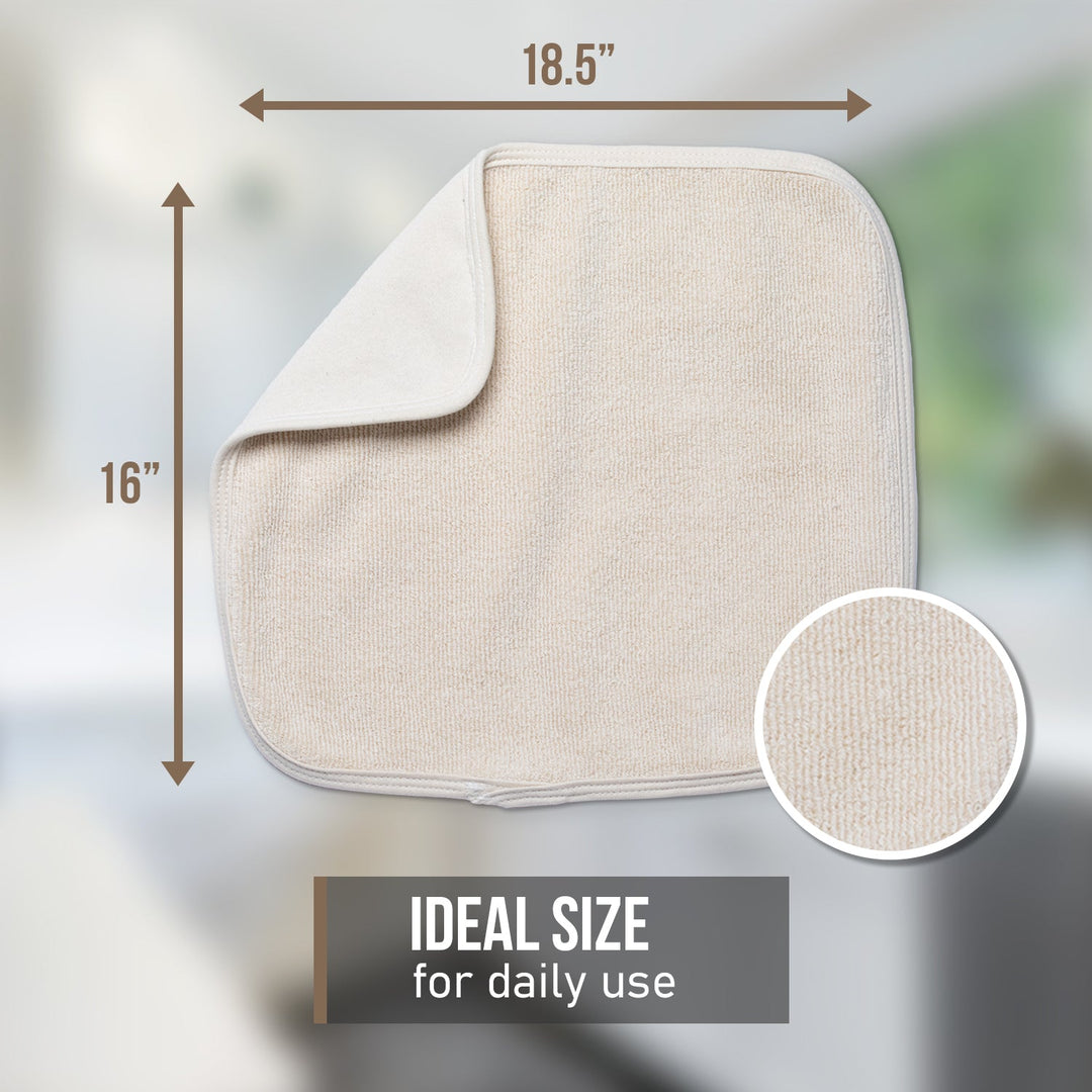 Cook &amp; Clean Bundle 100% Cotton Dish Drying Mat 16" x 18.5", (2) 100% Cotton Pot Holders