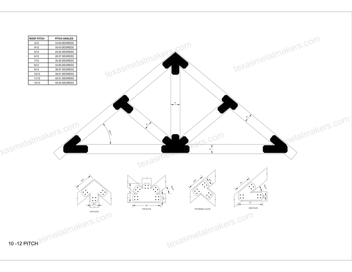 Chamfered Design Dog Eared Timber Truss Brackets for 8x8 Posts, 8" Timber Truss Brackets