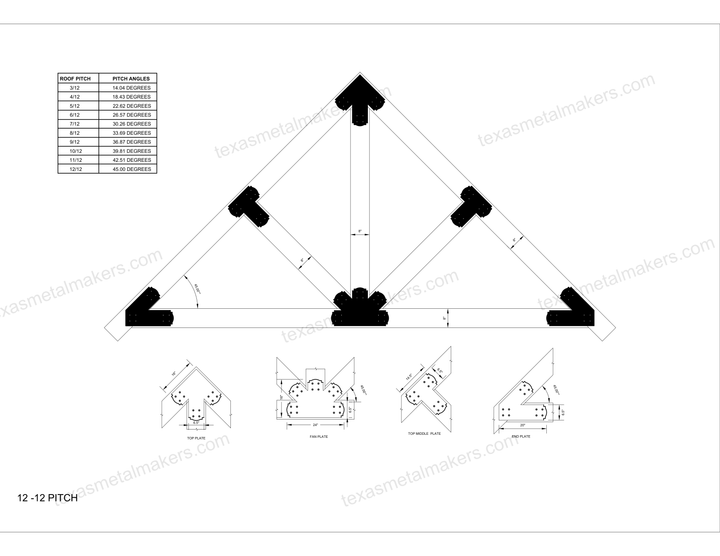 Decorative Design Timber Truss Brackets for 8x8 Posts, 8" Timber Truss Brackets