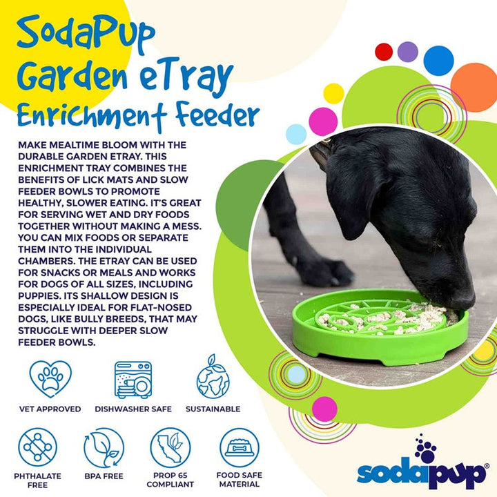 Garden Design eTray - Shallow Slow Feeder Dog Bowl for Enrichment | USA