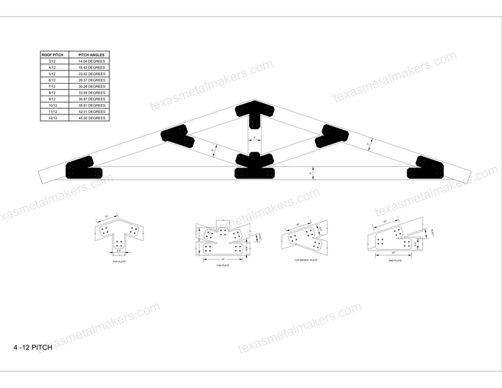 Chamfered Design Dog Eared Timber Truss Brackets for 8x8 Posts, 8" Timber Truss Brackets