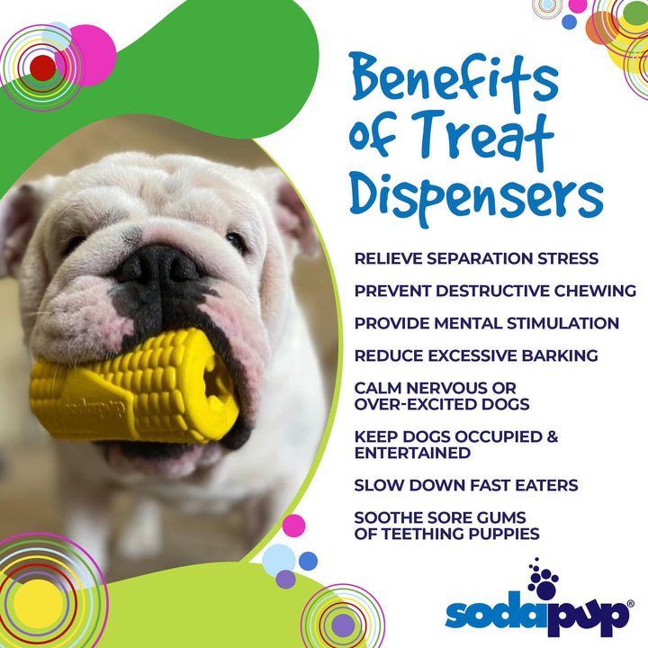 Corn on the Cob Dog Toy - Durable Rubber Treat Dispenser | USA Made