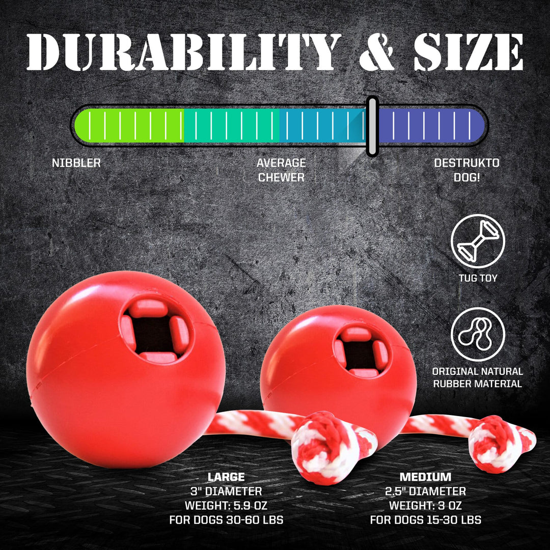 USA-K9 Cherry Bomb Rubber Dog Chew Toy | K9 Handler Reward Toy | Blue | USA Made