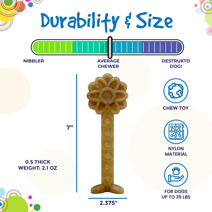 Flower Tower Nylon Chew Toy for Aggressive Chewers - USA Made Enrichment Toy