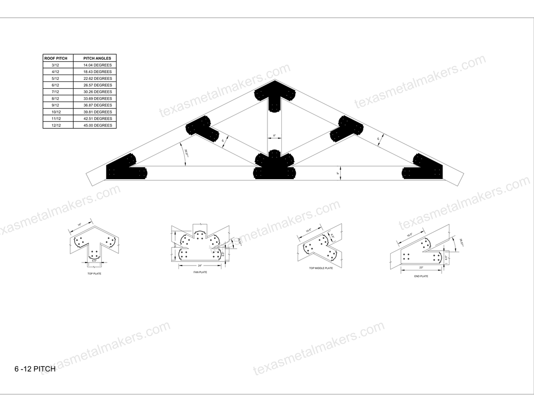 Decorative Design Timber Truss Brackets for 8x8 Posts, 8" Timber Truss Brackets