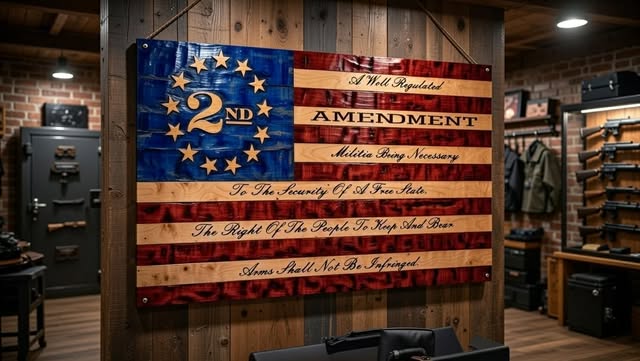 Hand Chiseled Rustic Wooden American Flag | American Grains | Handmade in the USA