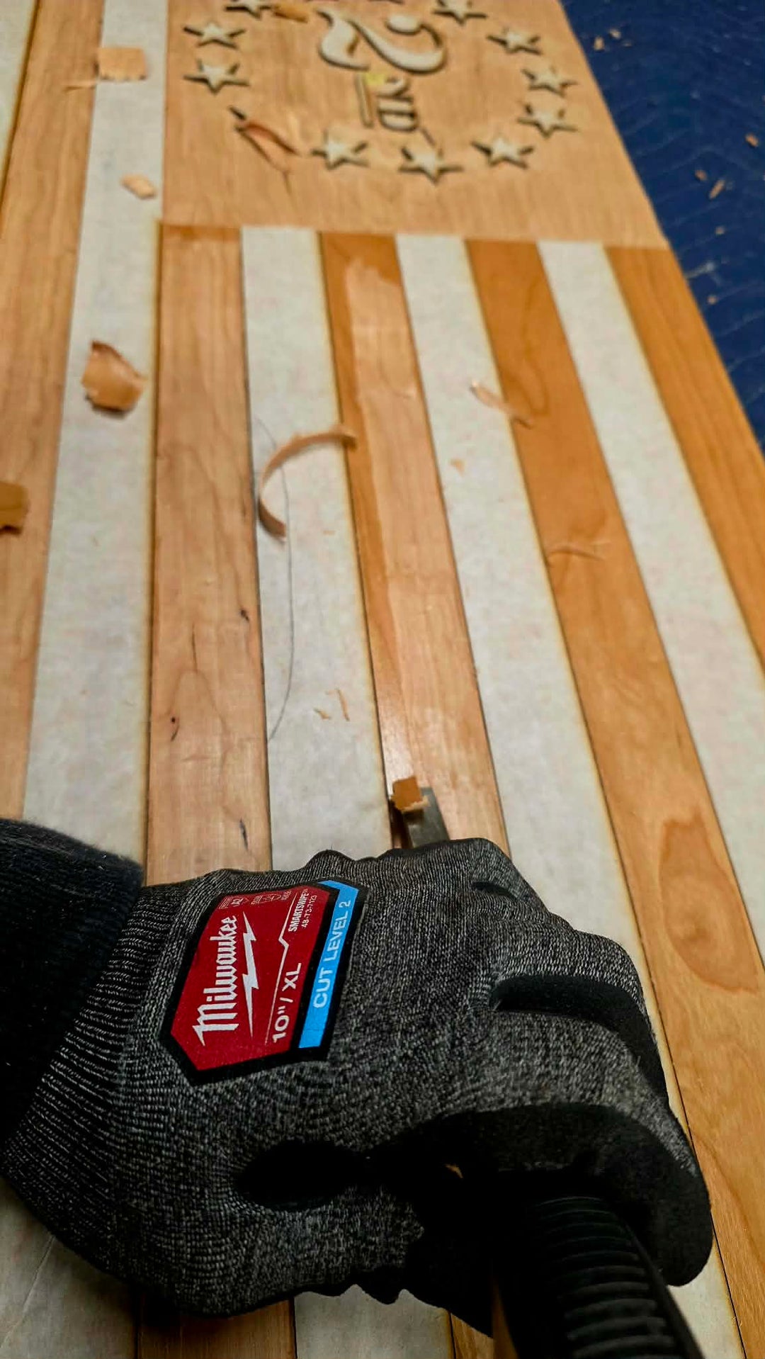 Hand Chiseled Rustic Wooden American Flag | American Grains | Handmade in the USA