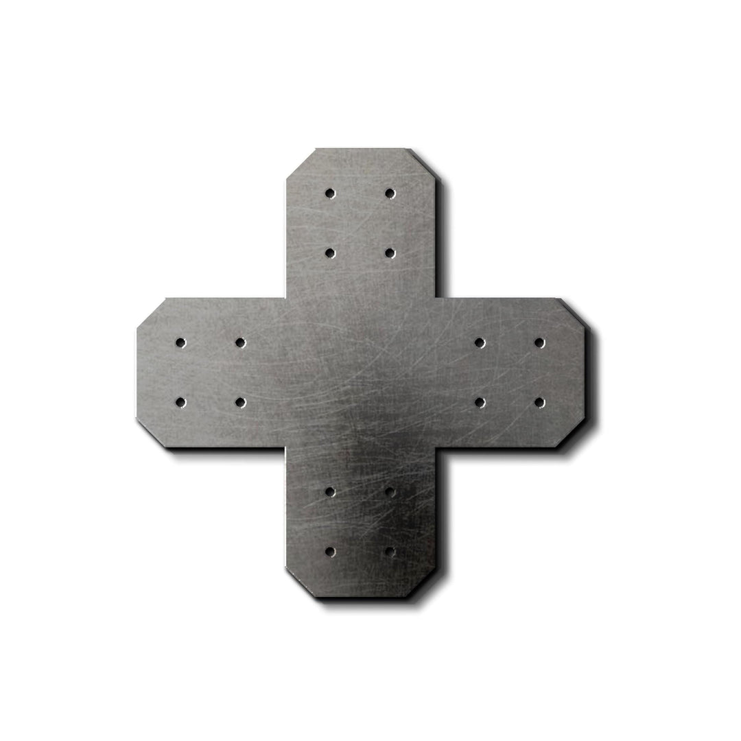 8" Chamfered Steel X Bracket: Pergola Post Support