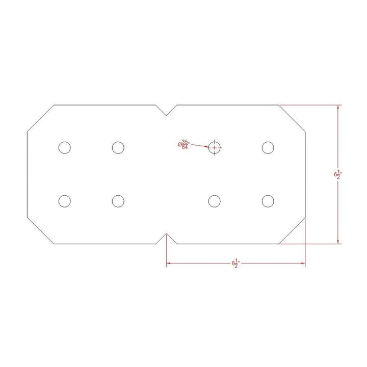 8x8 Chamfered 90 Degree Steel Bracket - Wood Post Pergola Support