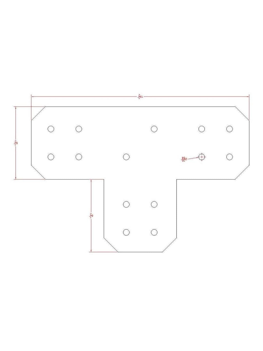 Chamfered 8" Steel T Bracket: Pergola Truss Support