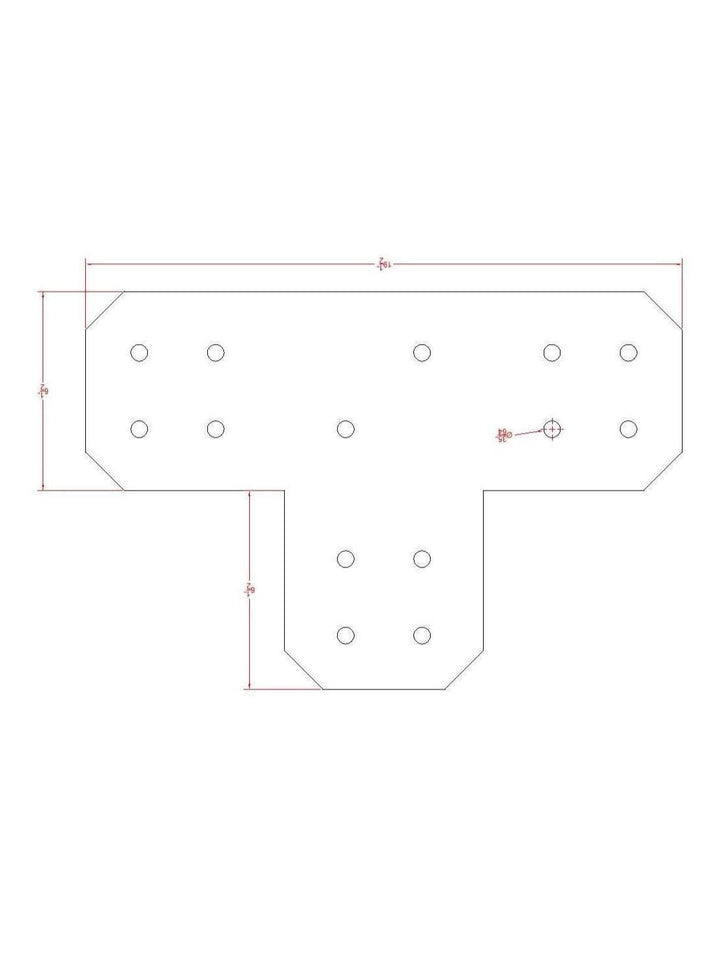 Chamfered 8" Steel T Bracket: Pergola Truss Support