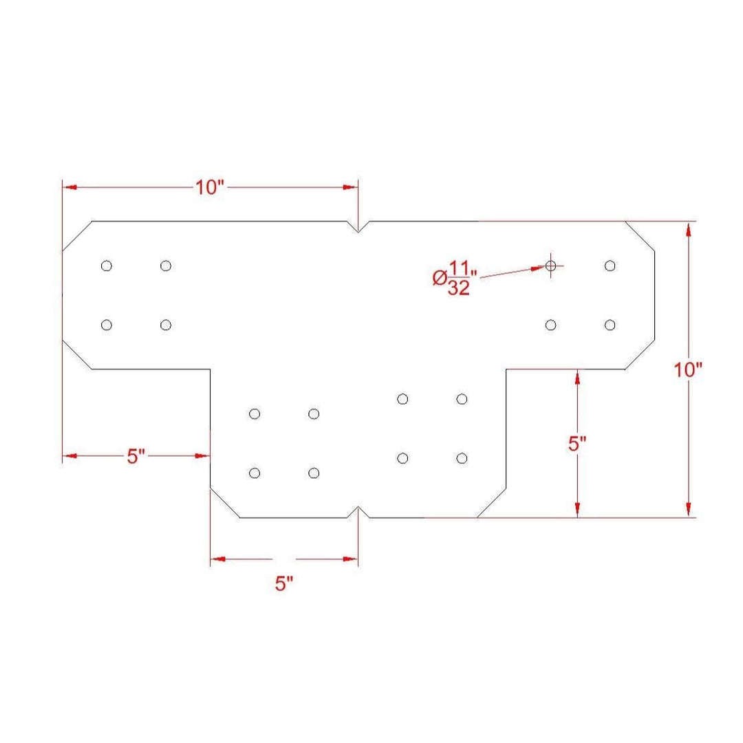 Chamfered Design Corner Bracket for 6x6 Post, 6x6 Corner Support Bracket, 6x6 Pergola Bracket, 6 inch Post Bracket, 6x6 Corner Bracket