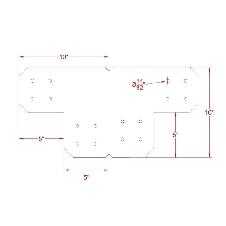 Chamfered Design Corner Bracket for 6x6 Post, 6x6 Corner Support Bracket, 6x6 Pergola Bracket, 6 inch Post Bracket, 6x6 Corner Bracket