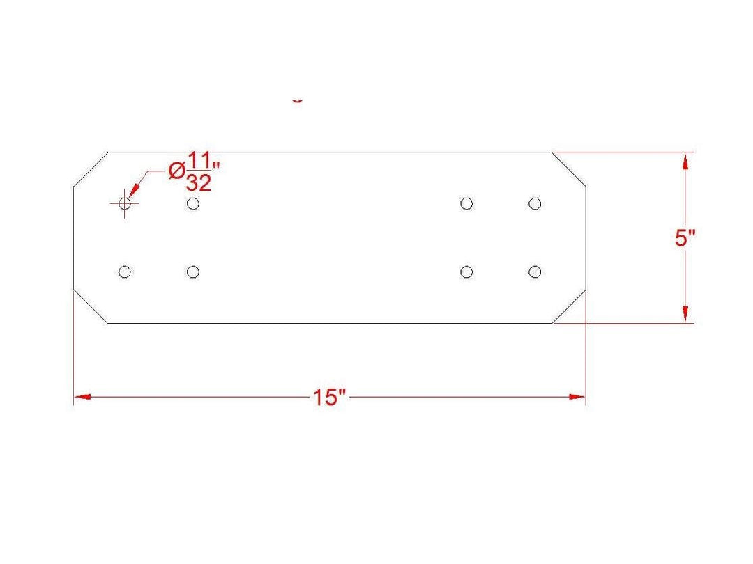 Chamfered Design Straight Bracket for 6x6 Post, 6x6 Support Bracket, 6 Inch But Plate, Pergola Bracket, 6 Inch Post Bracket, Truss Plate