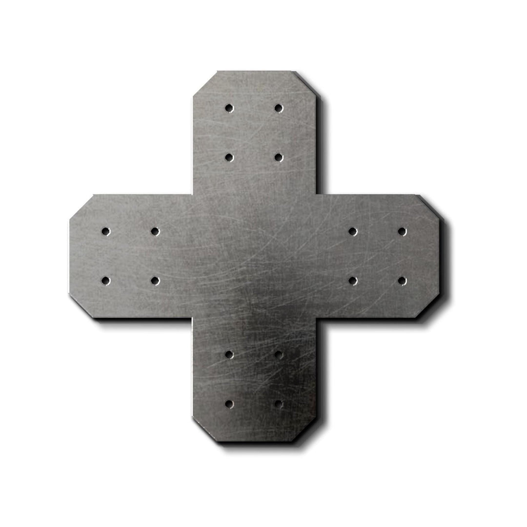 Chamfered Design X Bracket for 6x6 Post, 6x6 Bolt Plate, 6 Inch X Support Bracket, Pergola Bracket, 6 inch Cross Bracket | Made in the USA!