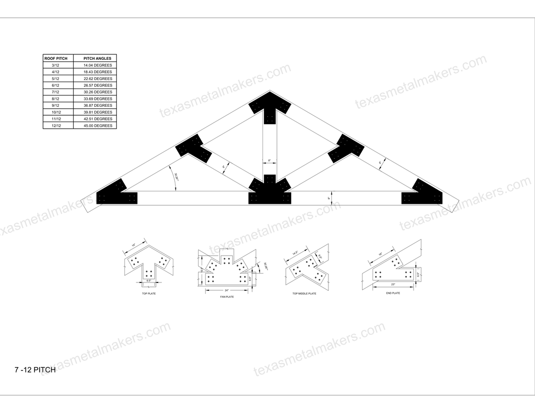 Structural Design Timber Truss Brackets for 8x8 Posts, 8" Timber Truss Bracket, 8x8 Fan Bracket