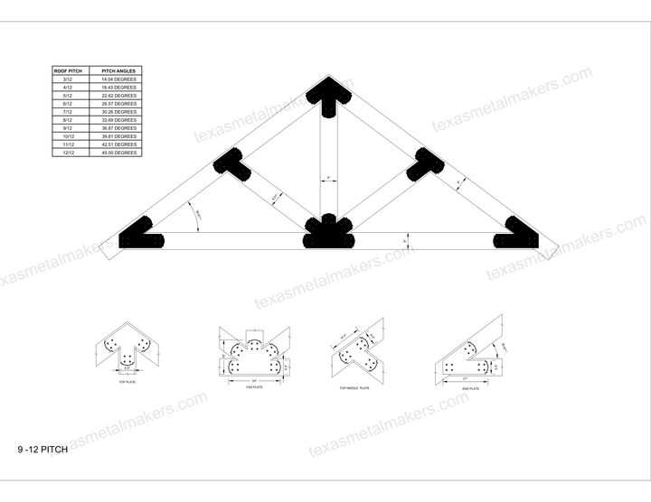 Decorative Design Timber Truss Brackets for 8x8 Posts, 8" Timber Truss Brackets, 8x8 Fan Bracket