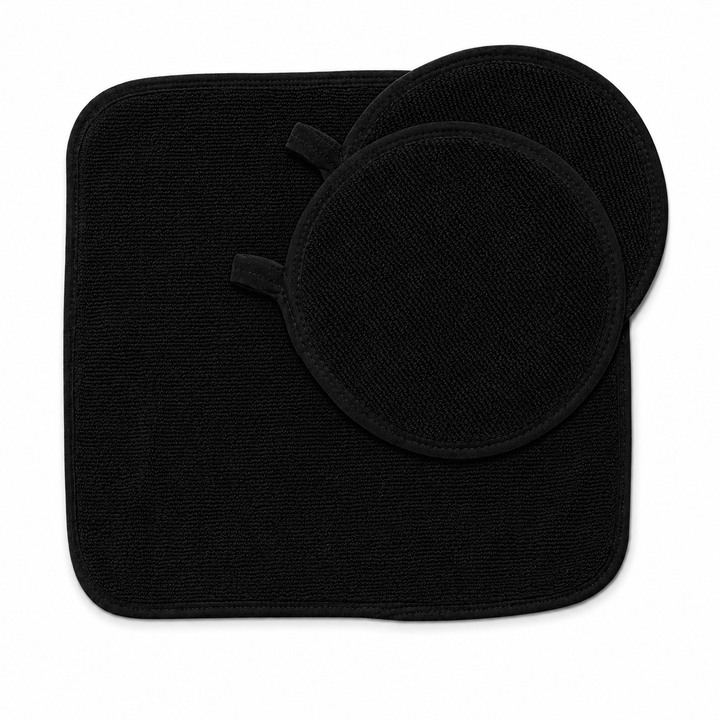 Cook &amp; Clean Bundle 100% Cotton Dish Drying Mat 16" x 18.5", (2) 100% Cotton Pot Holders