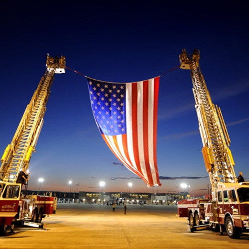AerialVent™ Ventilated Polyester American Flag for Aerial Display | Made in USA