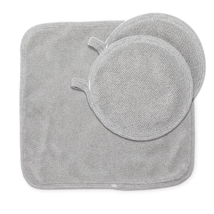 Cook &amp; Clean Bundle 100% Cotton Dish Drying Mat 16" x 18.5", (2) 100% Cotton Pot Holders