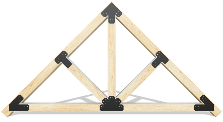 Chamfered Design Dog Eared Timber Truss Brackets for 8x8 Posts, 8" Timber Truss Brackets, 8x8 Fan Bracket