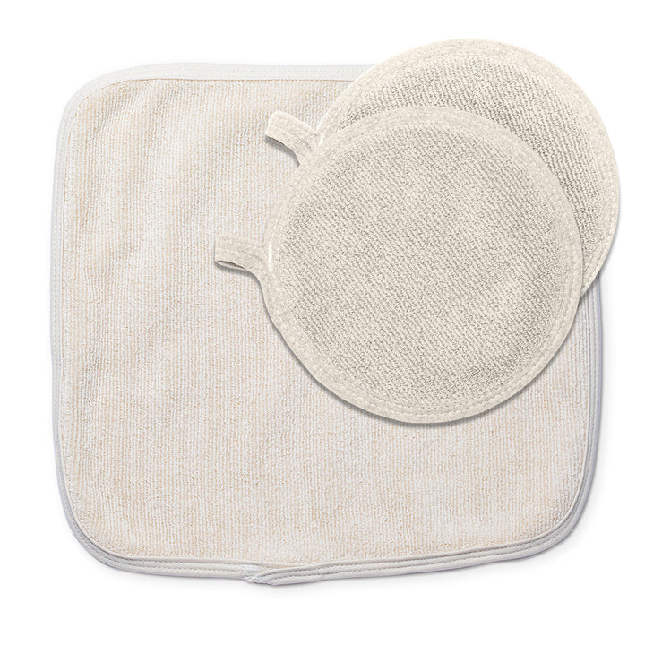 Cook &amp; Clean Bundle 100% Cotton Dish Drying Mat 16" x 18.5", (2) 100% Cotton Pot Holders
