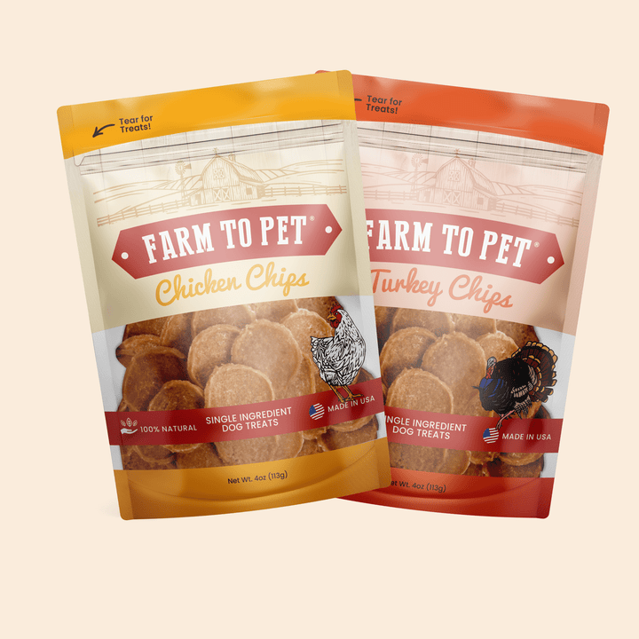 Turkey &amp; Chicken Chip Dog Treat Duo | Single-Ingredient Poultry Treats for Dogs