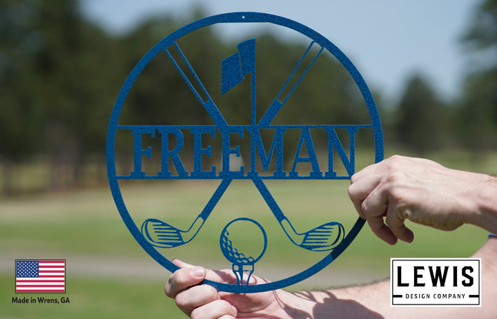 Personalized Golf Monogram Metal Sign | Custom Sports Decor