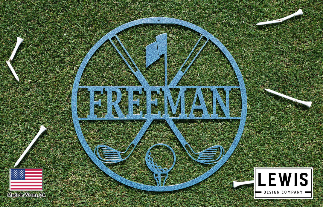 Personalized Golf Monogram Metal Sign | Custom Sports Decor