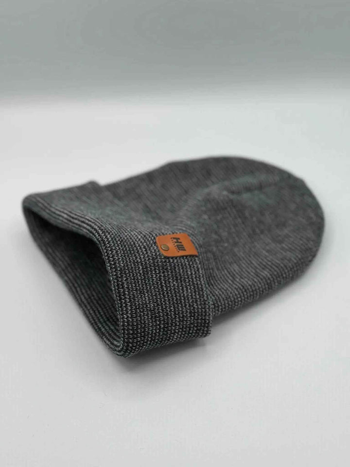 HAAKWEAR Traditional Classic Fusion Cuffed Beanie - Black / Gray, Made in USA