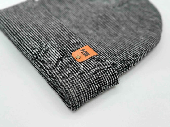 HAAKWEAR Traditional Classic Fusion Cuffed Beanie - Black / Gray, Made in USA