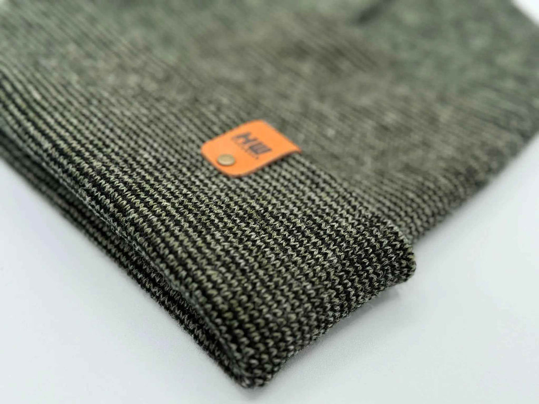 HAAKWEAR Traditional Classic Fusion Cuffed Beanie - Black / Green, Made in USA