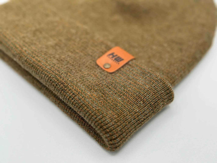 HAAKWEAR Traditional Classic Fusion Cuffed Beanie - Brown / Green, Made in USA