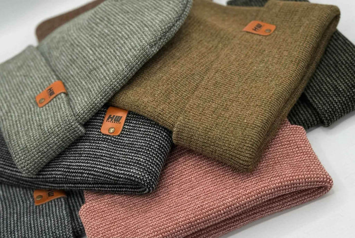 HAAKWEAR Traditional Classic Fusion Cuffed Beanie - Gray / Green, Made in USA