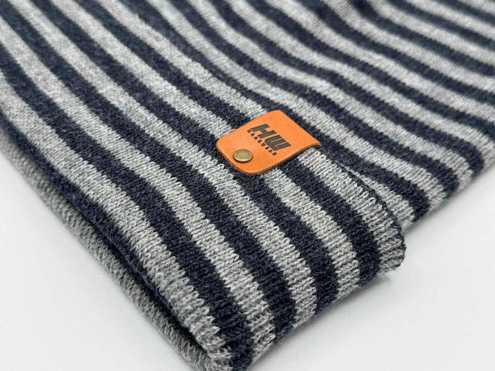 HAAKWEAR Traditional Classic RORO Cuffed Beanie / Hat - Gray / Denim, Made in USA