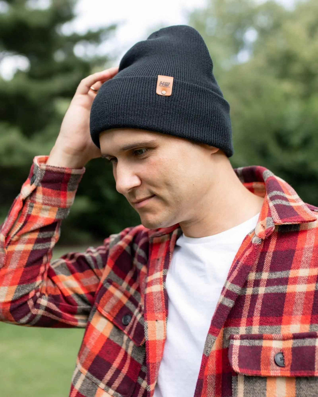 HAAKWEAR Traditional Charcoal Black Beanie | Classic Cuffed Knit Hat | Made in USA