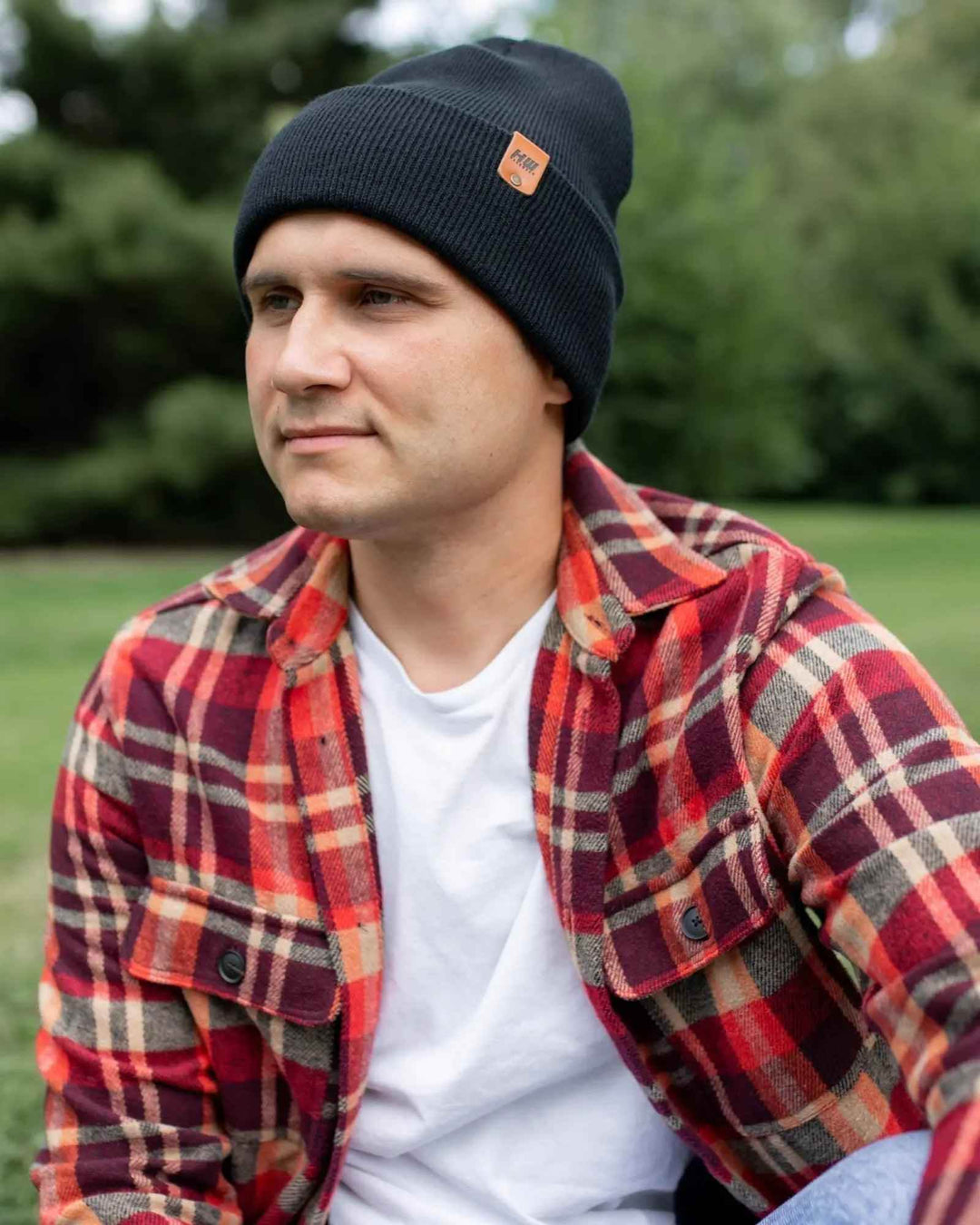 HAAKWEAR Traditional Charcoal Black Beanie | Classic Cuffed Knit Hat | Made in USA