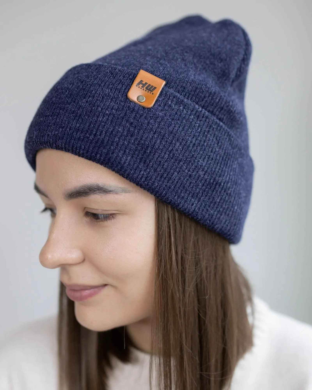 HAAKWEAR Traditional Denim Blue Beanie | Classic Cuffed Knit Hat | Made in USA
