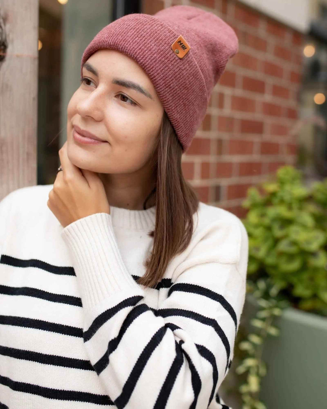 HAAKWEAR Traditional Rusty Burgundy Beanie | Classic Cuffed Knit Hat | Made in USA