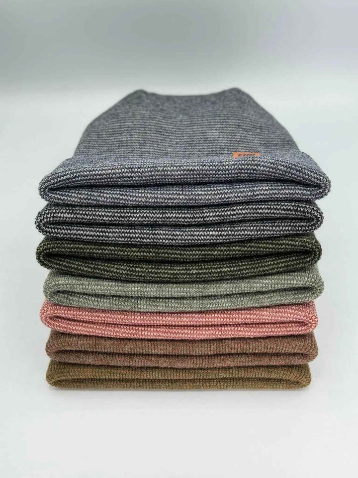 Haakwear H Stitch Fusion Cuffed Beanie / Hat (Patened Design) Burgundy / Green, Made in USA