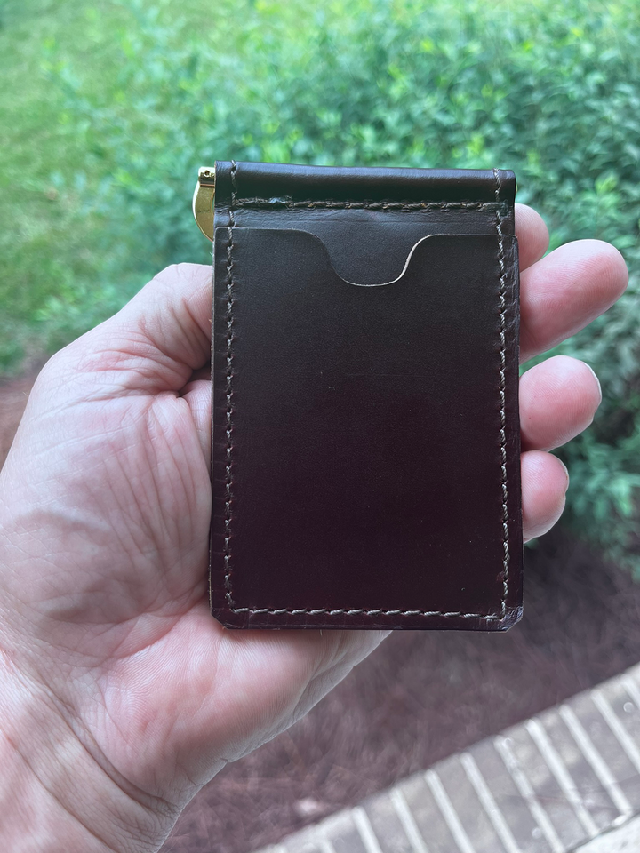 Leather Money Clip and Cardholder