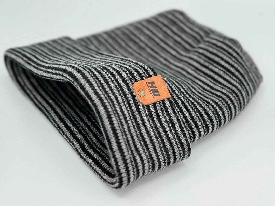 HAAKWEAR H-Stitch™ Contrast Cuffed Beanie – Black/Gray | Made in USA | Trending Ski &amp; Snowboard Beanie