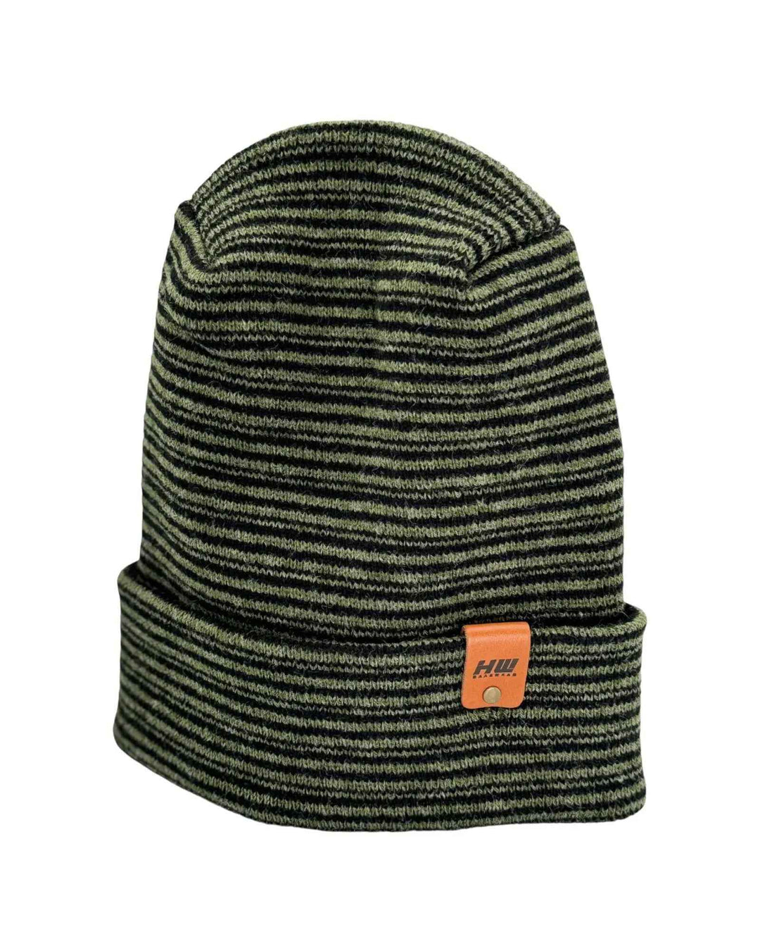 HAAKWEAR H-Stitch Cuffed Beanie - Trending Men’s &amp; Women’s Beanie | Black / Green Contrast | Made in USA