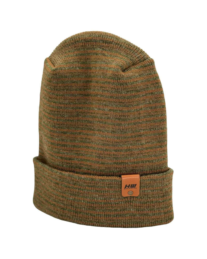 Haakwear H-Stitch Trending Men’s Beanie – Modern Cuffed Beanie | Brown &amp; Green Contrast | Made in USA