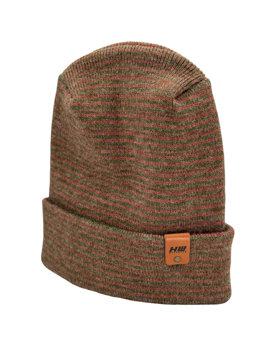 HAAKWEAR H-Stitch Contrast Cuffed Beanie – Burgundy/Green | Made in USA | Viral TikTok Winter Hat 2025