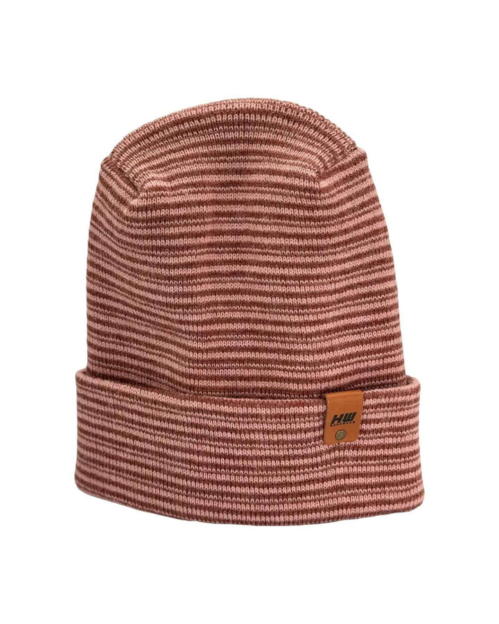 HAAKWEAR H-Stitch Cuffed Beanie - Trending Men’s &amp; Women’s Beanie | Burgundy/Pink Contrast | Made in USA