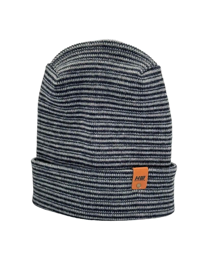 HAAKWEAR H-Stitch Contrast Cuffed Beanie – Gray/Denim | Made in USA | viral Ski &amp; Snowboard Beanie