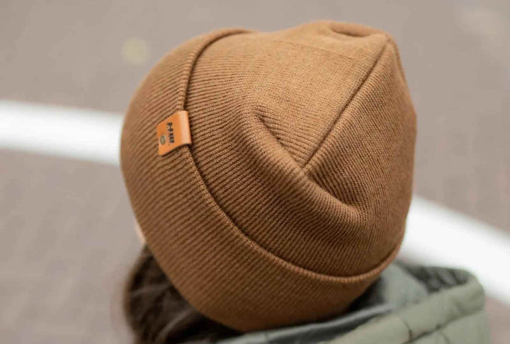 HAAKWEAR H-Stitch Cuffed Beanie - Patented Design, Made in USA - Camel Brown