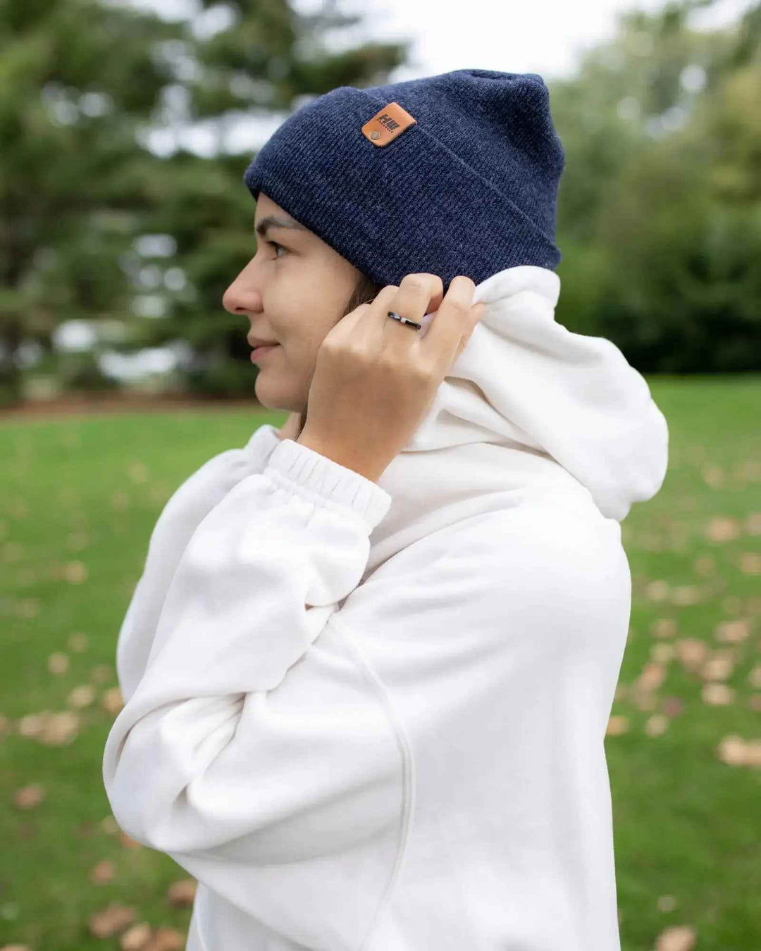 HAAKWEAR H-Stitch Cuffed Beanie - NEW Designed and Made in USA (Patented Design) - Denim Blue