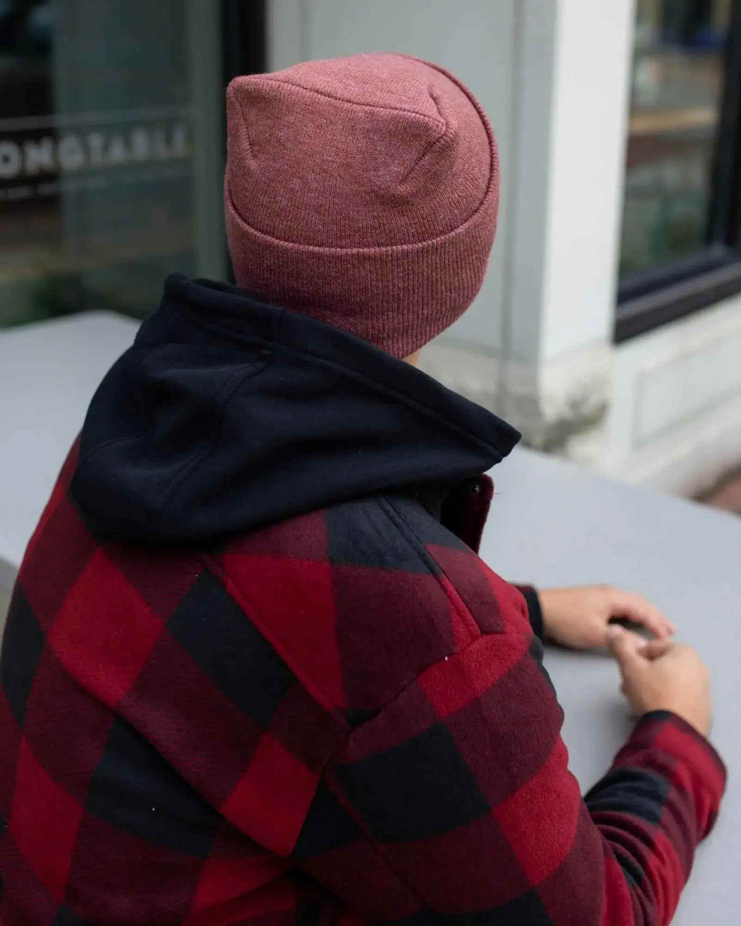 HAAKWEAR H-Stitch Cuffed Beanie - NEW Designed and Made in USA (Patented Design) - Rusty Burgundy
